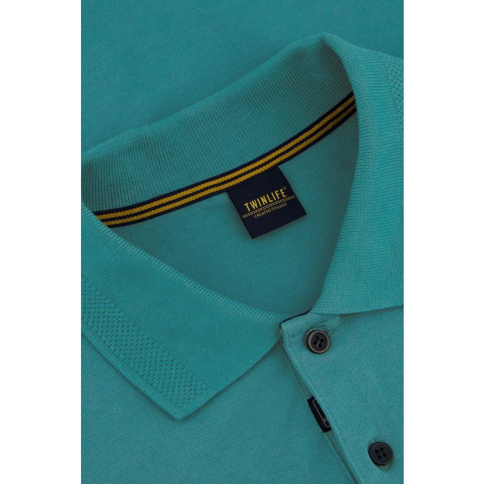 Twinlife Knitted polo basic brittany blue | Freewear Knitted polo basic - www.freewear.nl - Freewear