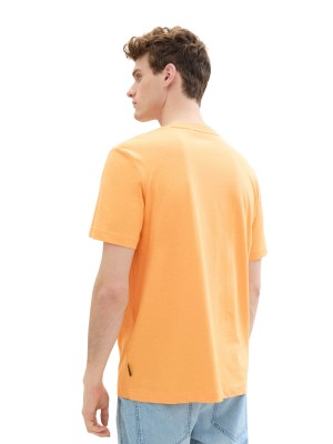 Tom Tailor Linen T-shirt washed out orange | Freewear Linen T-shirt - www.freewear.nl - Freewear