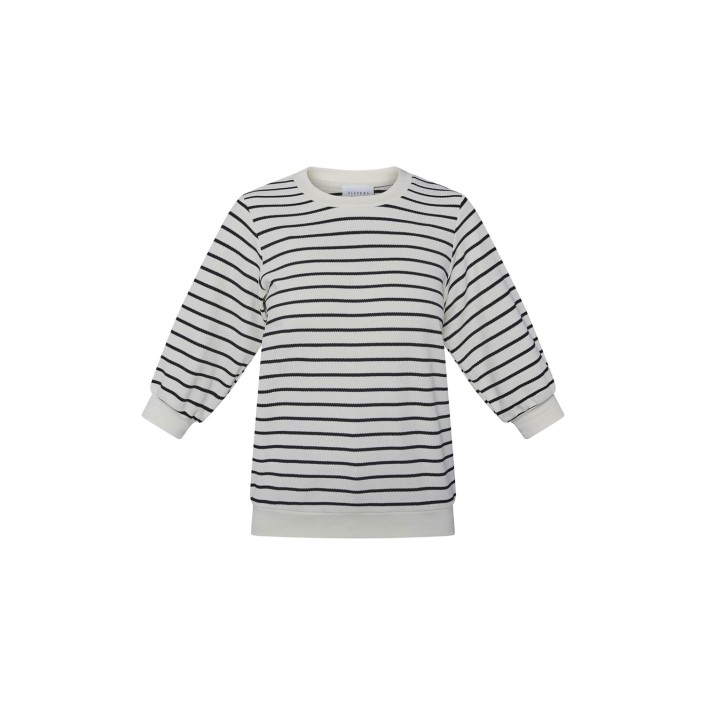 Sisters Point Eliso T-shirt ss cream/black | Freewear Eliso T-shirt ss - www.freewear.nl - Freewear