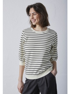 Sisters Point Eliso T-shirt ss cream/black | Freewear Eliso T-shirt ss - www.freewear.nl - Freewear