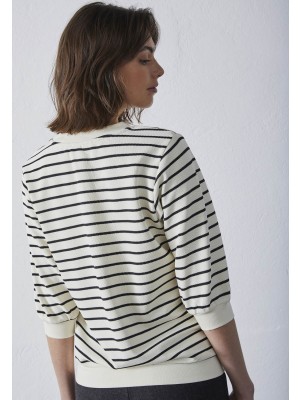 Sisters Point Eliso T-shirt ss cream/black | Freewear Eliso T-shirt ss - www.freewear.nl - Freewear