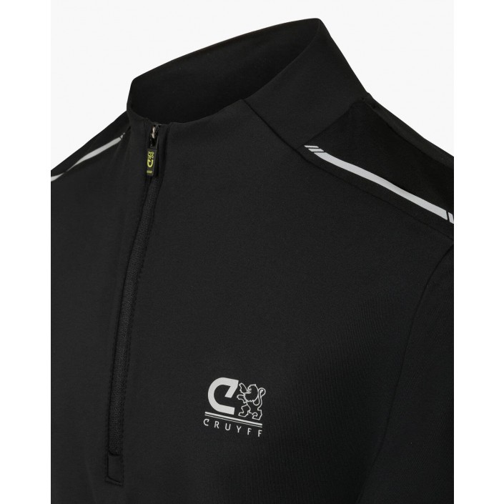 Cruyff Ki Ametrine 1/4 zip top black | Freewear Ki Ametrine 1/4 zip top - www.freewear.nl - Freewear