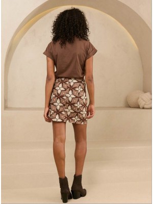 Lofty Manner T-shirt Maysa brown | Freewear T-shirt Maysa - www.freewear.nl - Freewear