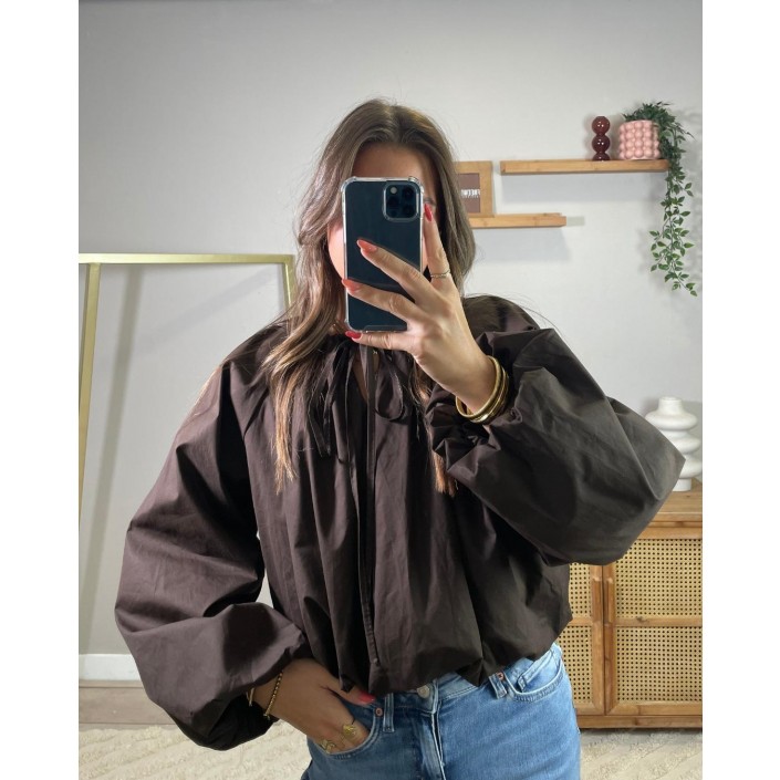 Ambika Blouse uni lm bruin | Freewear Blouse uni lm - www.freewear.nl - Freewear