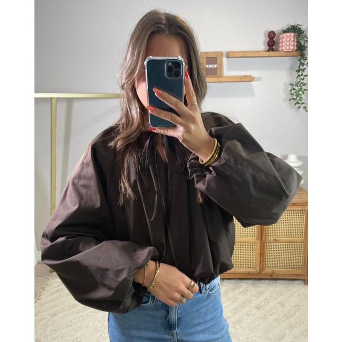 Ambika Blouse uni lm bruin | Freewear Blouse uni lm - www.freewear.nl - Freewear