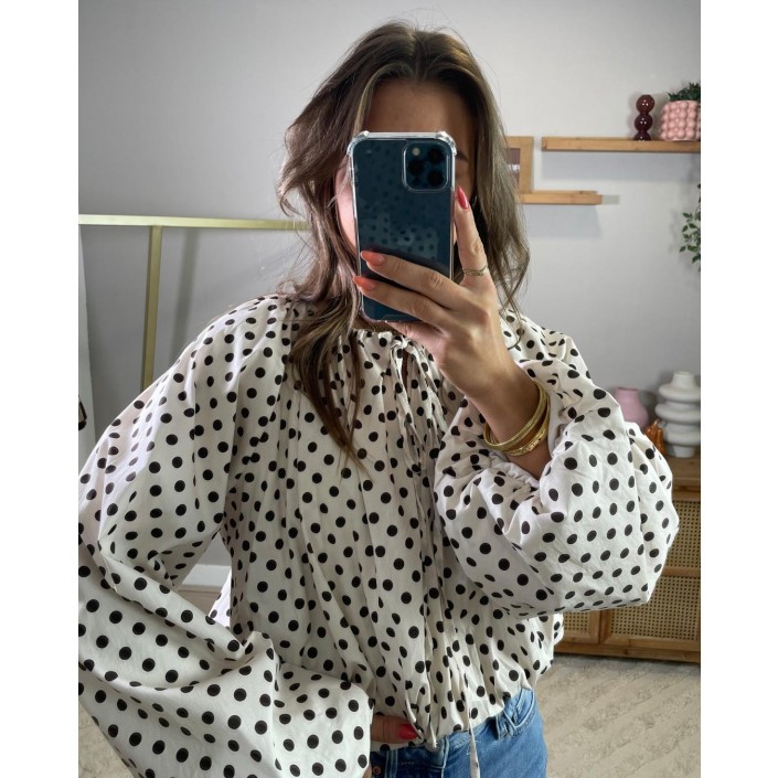 Ambika Blouse uni lm strikje bruin | Freewear Blouse uni lm strikje - www.freewear.nl - Freewear