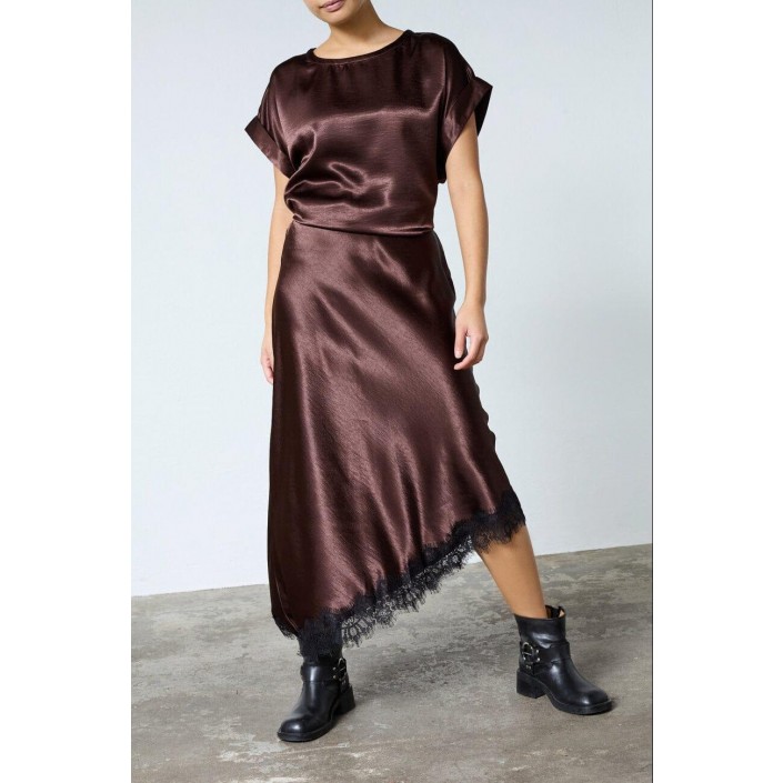 Sisters Point Gewo Lace Skirt brown/black | Freewear Gewo Lace Skirt - www.freewear.nl - Freewear