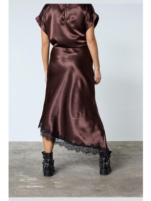 Sisters Point Gewo Lace Skirt brown/black | Freewear Gewo Lace Skirt - www.freewear.nl - Freewear