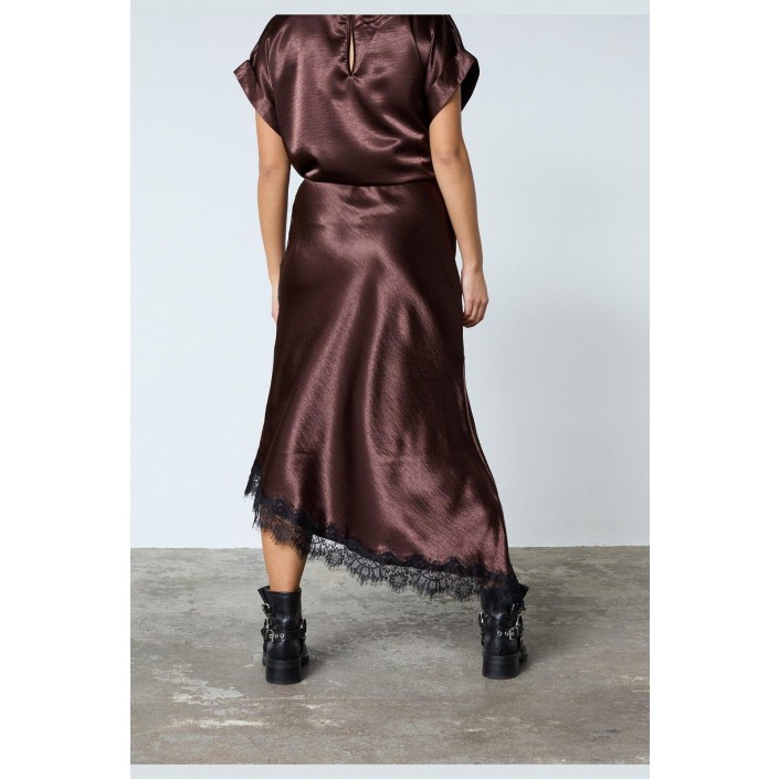 Sisters Point Gewo Lace Skirt brown/black | Freewear Gewo Lace Skirt - www.freewear.nl - Freewear