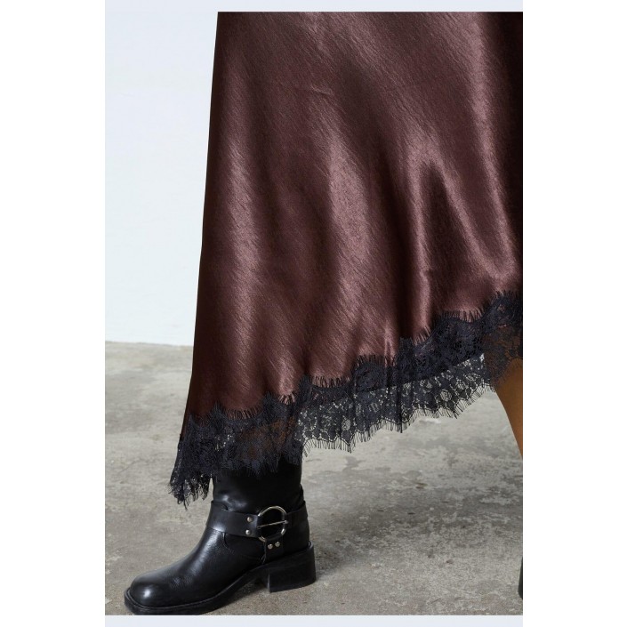 Sisters Point Gewo Lace Skirt brown/black | Freewear Gewo Lace Skirt - www.freewear.nl - Freewear