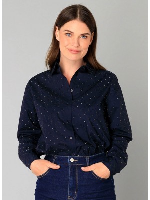 Yest Blythe Blouse Dark Navy | Freewear Blythe Blouse - www.freewear.nl - Freewear