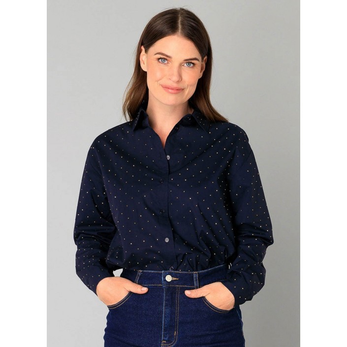 Yest Blythe Blouse Dark Navy | Freewear Blythe Blouse - www.freewear.nl - Freewear