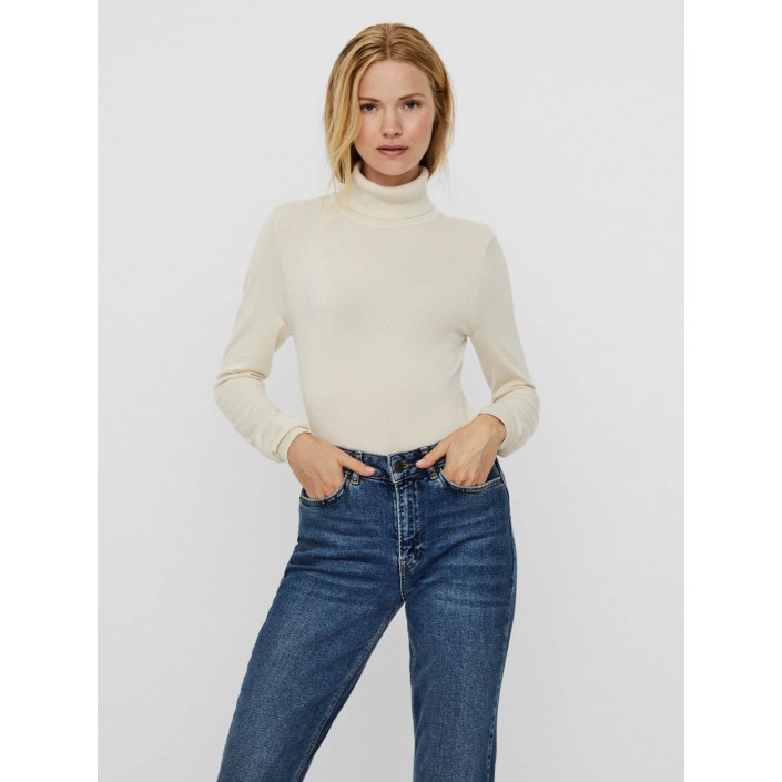 Vero Moda VMGLORY LS ROLLNECK BLOUSE NOOS Birch | Freewear VMGLORY LS ROLLNECK BLOUSE NOOS - www.freewear.nl - Freewear