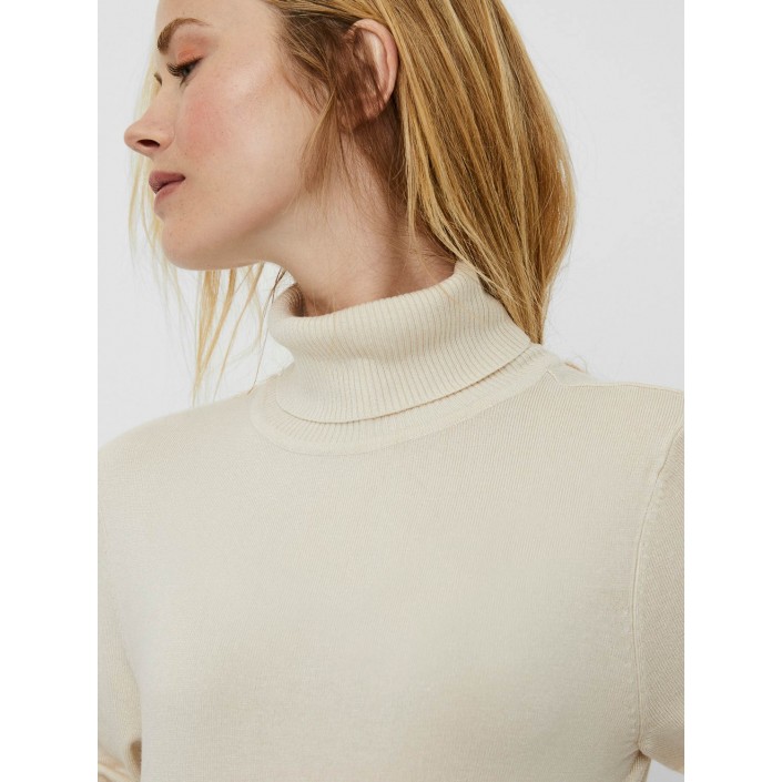 Vero Moda VMGLORY LS ROLLNECK BLOUSE NOOS Birch | Freewear VMGLORY LS ROLLNECK BLOUSE NOOS - www.freewear.nl - Freewear