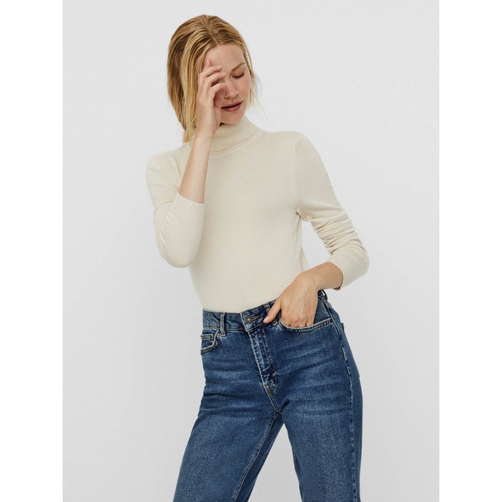 Vero Moda VMGLORY LS ROLLNECK BLOUSE NOOS Birch | Freewear VMGLORY LS ROLLNECK BLOUSE NOOS - www.freewear.nl - Freewear