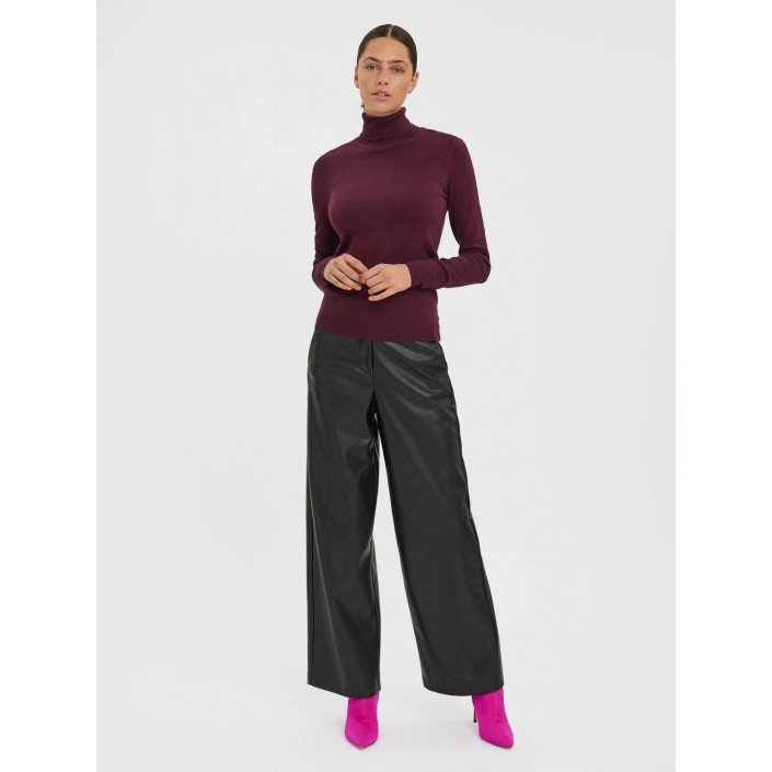 Vero Moda VMGLORY LS ROLLNECK BLOUSE NOOS Winetasting | Freewear VMGLORY LS ROLLNECK BLOUSE NOOS - www.freewear.nl - Freewear