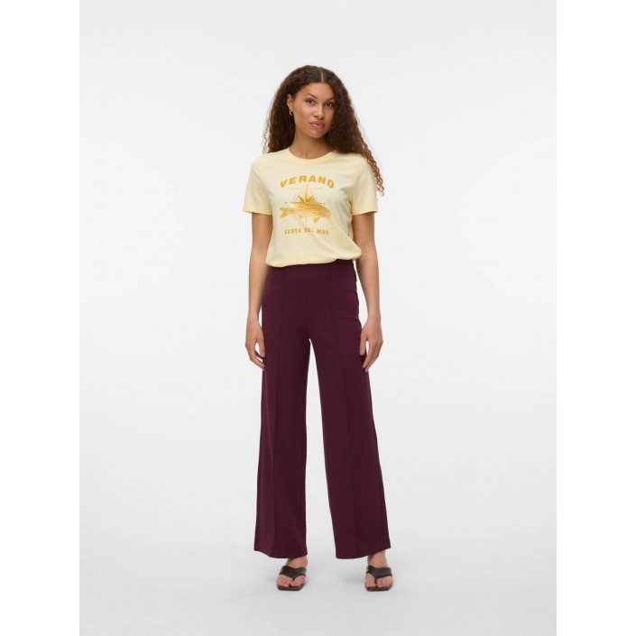 Vero Moda VMBECKY HW WIDE PULL ON PANT NOOS Winetasting | Freewear VMBECKY HW WIDE PULL ON PANT NOOS - www.freewear.nl - Freewear