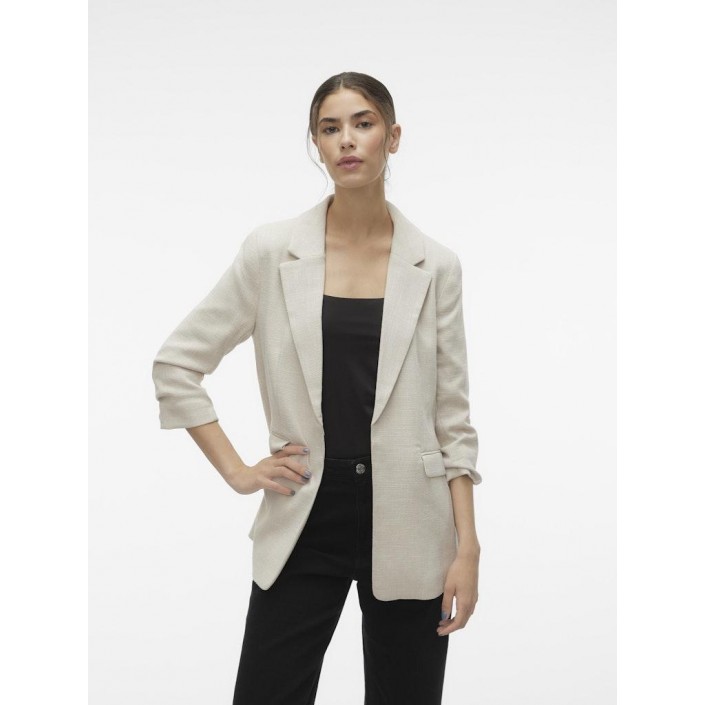 Vero Moda VMFRIDA 3/4 REGULAR BLAZER NOOS Oatmeal/MELANGE | Freewear VMFRIDA 3/4 REGULAR BLAZER NOOS - www.freewear.nl - Freewear