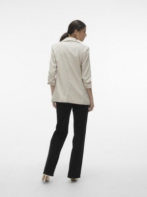 Vero Moda VMFRIDA 3/4 REGULAR BLAZER NOOS Oatmeal/MELANGE | Freewear VMFRIDA 3/4 REGULAR BLAZER NOOS - www.freewear.nl - Freewear