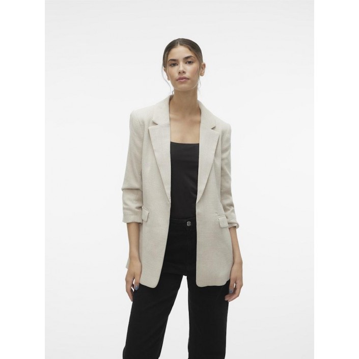Vero Moda VMFRIDA 3/4 REGULAR BLAZER NOOS Oatmeal/MELANGE | Freewear VMFRIDA 3/4 REGULAR BLAZER NOOS - www.freewear.nl - Freewear