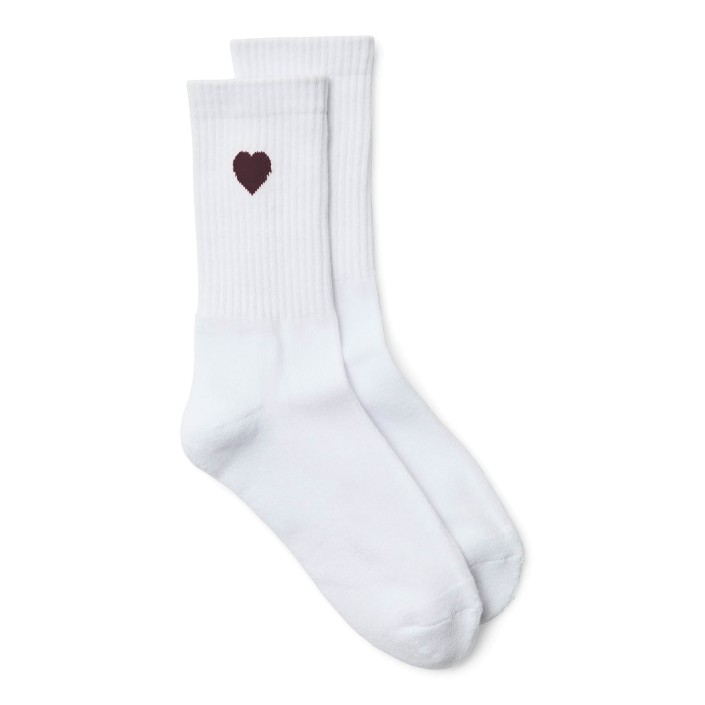 Vero Moda VMMEL DETAIL SOCKS NOOS Snow White/HEART - BLACK | Freewear VMMEL DETAIL SOCKS NOOS - www.freewear.nl - Freewear