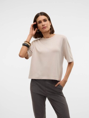 Vero Moda VMSILJE 2/4 O-NCK OVERSIZE PULL GA : Moonbeam | Freewear VMSILJE 2/4 O-NCK OVERSIZE PULL GA : - www.freewear.nl - Freewear