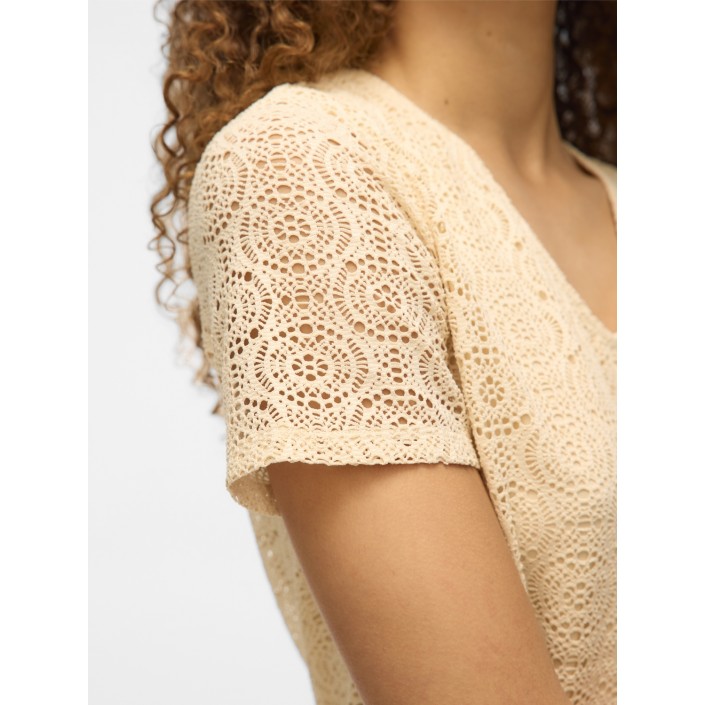 Vero Moda VMMAYA SS V NECK TOP JRS Birch | Freewear VMMAYA SS V NECK TOP JRS - www.freewear.nl - Freewear