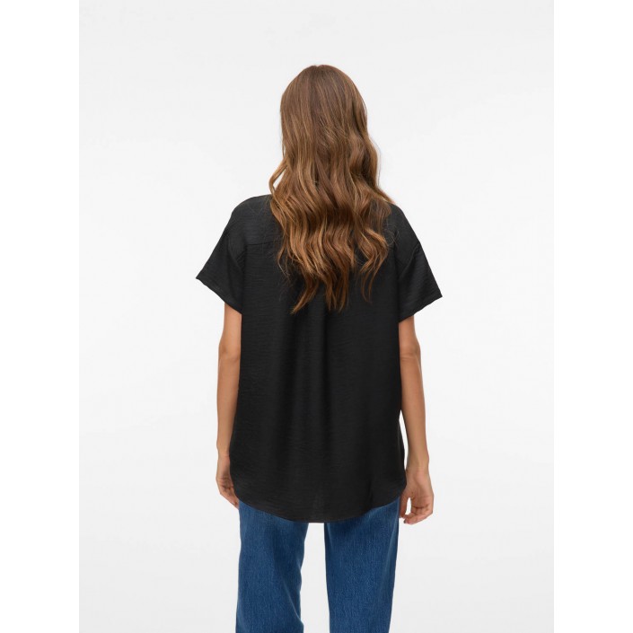 Vero Moda VMMELANEY QUEENY SS SHIRT WVN GA Black | Freewear VMMELANEY QUEENY SS SHIRT WVN GA - www.freewear.nl - Freewear
