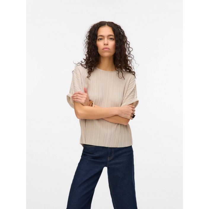 Vero Moda VMAURORA SS O-NECK T-SHIRT JRS GA Pumice Stone | Freewear VMAURORA SS O-NECK T-SHIRT JRS GA - www.freewear.nl - Freewear