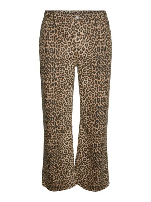 Vero Moda curve VMCTESSA HR WIDE LEO JEANS CUR Silver Mink/LEOPARD | Freewear VMCTESSA HR WIDE LEO JEANS CUR - www.freewear.nl - Freewear