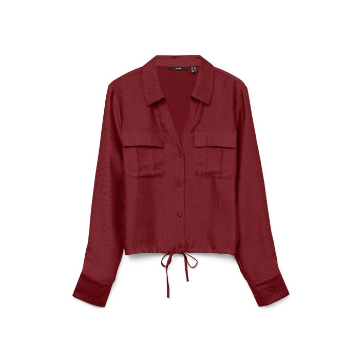 Vero Moda VMTOMA LS TIE SHIRT WVN Syrah | Freewear VMTOMA LS TIE SHIRT WVN - www.freewear.nl - Freewear