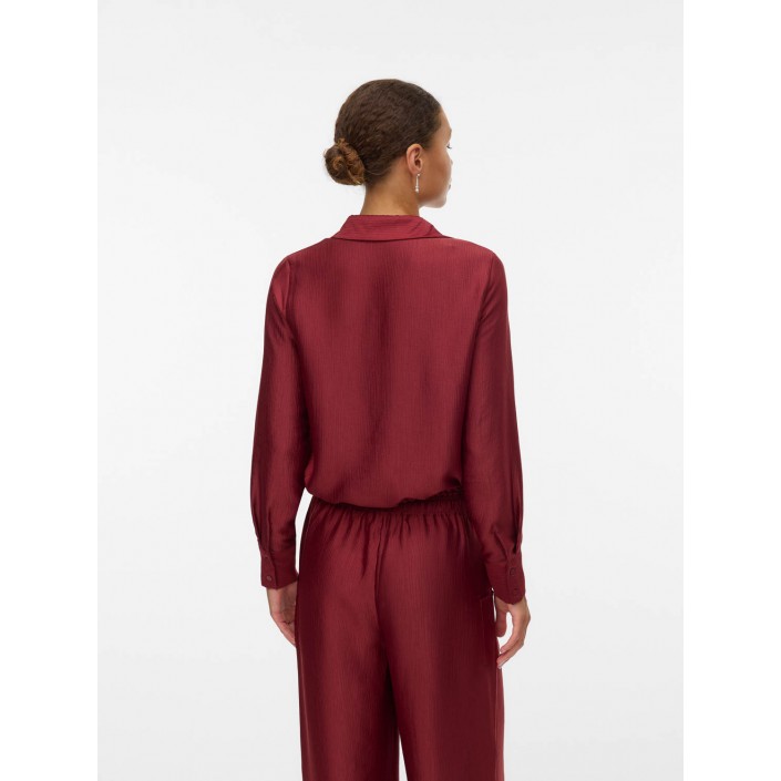 Vero Moda VMTOMA LS TIE SHIRT WVN Syrah | Freewear VMTOMA LS TIE SHIRT WVN - www.freewear.nl - Freewear