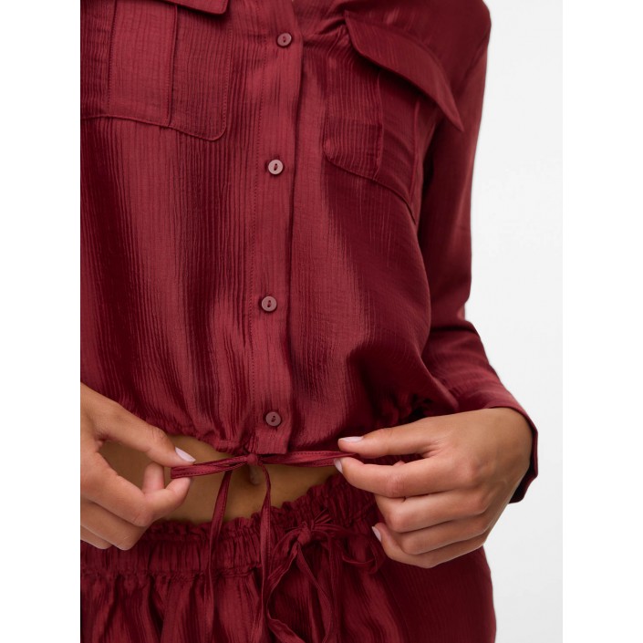 Vero Moda VMTOMA LS TIE SHIRT WVN Syrah | Freewear VMTOMA LS TIE SHIRT WVN - www.freewear.nl - Freewear