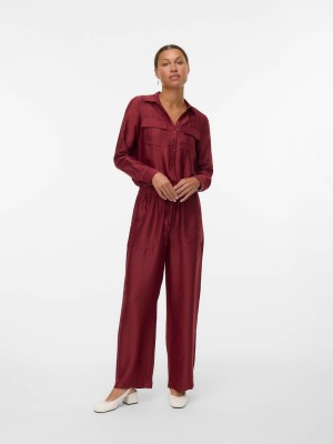 Vero Moda VMTOMA HW STRAIGHT PANTS WVN Syrah | Freewear VMTOMA HW STRAIGHT PANTS WVN - www.freewear.nl - Freewear
