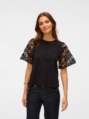 Vero Moda VMPANNA 2/4 TOP JRS Black | Freewear VMPANNA 2/4 TOP JRS - www.freewear.nl - Freewear