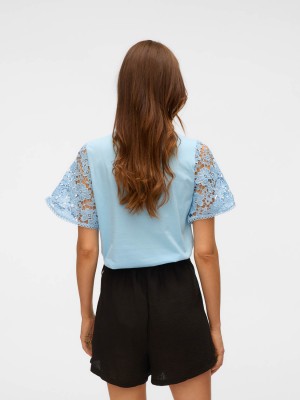 Vero Moda VMPANNA 2/4 TOP JRS Airy Blue | Freewear VMPANNA 2/4 TOP JRS - www.freewear.nl - Freewear