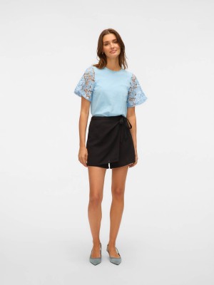 Vero Moda VMPANNA 2/4 TOP JRS Airy Blue | Freewear VMPANNA 2/4 TOP JRS - www.freewear.nl - Freewear