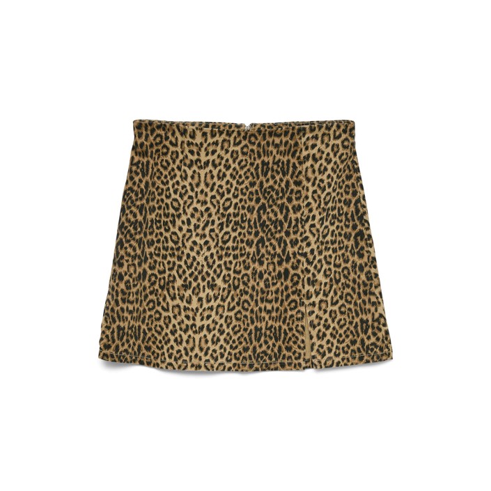 Vero Moda VMNELLY HR SHORT SKIRT AOP NOOS Silver Mink/LEOPARD | Freewear VMNELLY HR SHORT SKIRT AOP NOOS - www.freewear.nl - Freewear