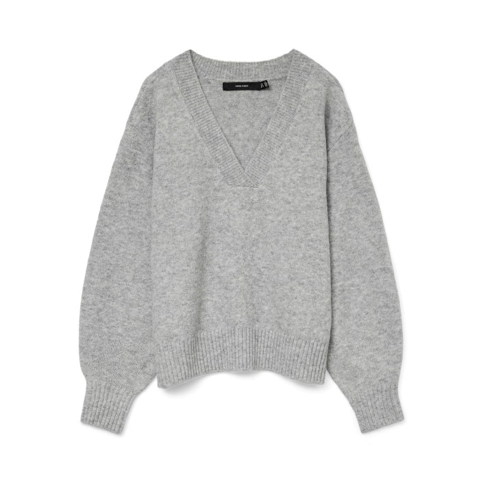 Vero Moda VMBOOM LS V-NECK PULLOVER NOOS Light Grey Melange | Freewear VMBOOM LS V-NECK PULLOVER NOOS - www.freewear.nl - Freewear