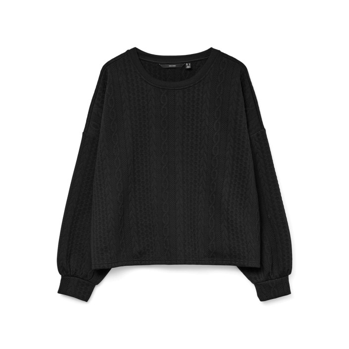 Vero Moda VMJANNI LS O-NECK SWEATSHIRT JRS GA Black | Freewear VMJANNI LS O-NECK SWEATSHIRT JRS GA - www.freewear.nl - Freewear