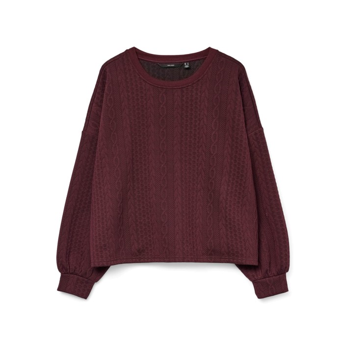 Vero Moda VMJANNI LS O-NECK SWEATSHIRT JRS GA Winetasting | Freewear VMJANNI LS O-NECK SWEATSHIRT JRS GA - www.freewear.nl - Freewear