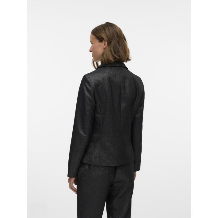 Vero Moda VMSAFINA LS FITTED SHINY BLAZER Black/SILVER LUREX | Freewear VMSAFINA LS FITTED SHINY BLAZER - www.freewear.nl - Freewear