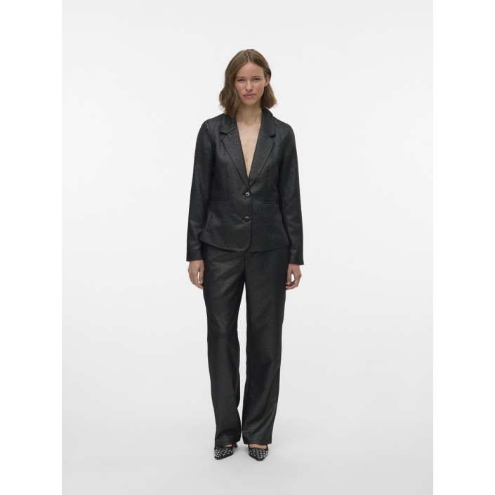 Vero Moda VMSAFINA LS FITTED SHINY BLAZER Black/SILVER LUREX | Freewear VMSAFINA LS FITTED SHINY BLAZER - www.freewear.nl - Freewear