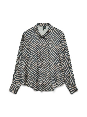 Vero Moda VMVINA SONYA LS SHIRT WVN GA Black/Sonya | Freewear VMVINA SONYA LS SHIRT WVN GA - www.freewear.nl - Freewear