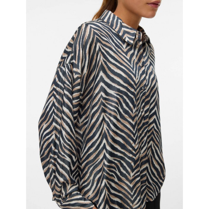 Vero Moda VMVINA SONYA LS SHIRT WVN GA Black/Sonya | Freewear VMVINA SONYA LS SHIRT WVN GA - www.freewear.nl - Freewear