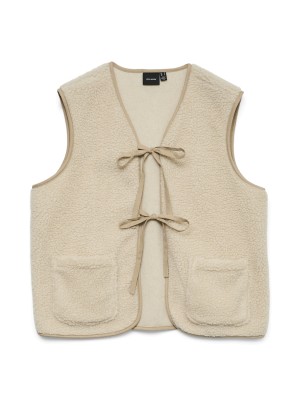 Vero Moda VMCLEO SHORT WAISTCOAT GA BOO Oatmeal | Freewear VMCLEO SHORT WAISTCOAT GA BOO - www.freewear.nl - Freewear