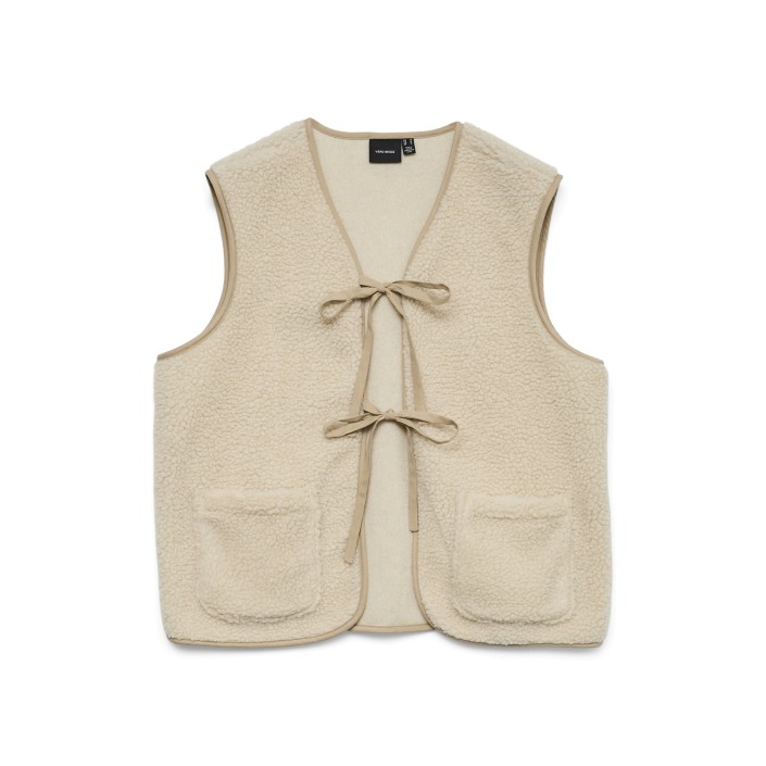Vero Moda VMCLEO SHORT WAISTCOAT GA BOO Oatmeal | Freewear VMCLEO SHORT WAISTCOAT GA BOO - www.freewear.nl - Freewear