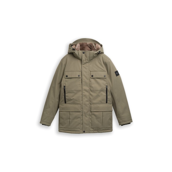 Tom Tailor Fieldjacket with hood olive green | Freewear Fieldjacket with hood - www.freewear.nl - Freewear