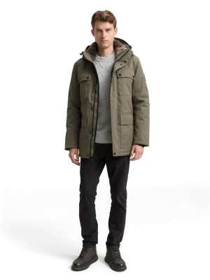 Tom Tailor Fieldjacket with hood olive green | Freewear Fieldjacket with hood - www.freewear.nl - Freewear