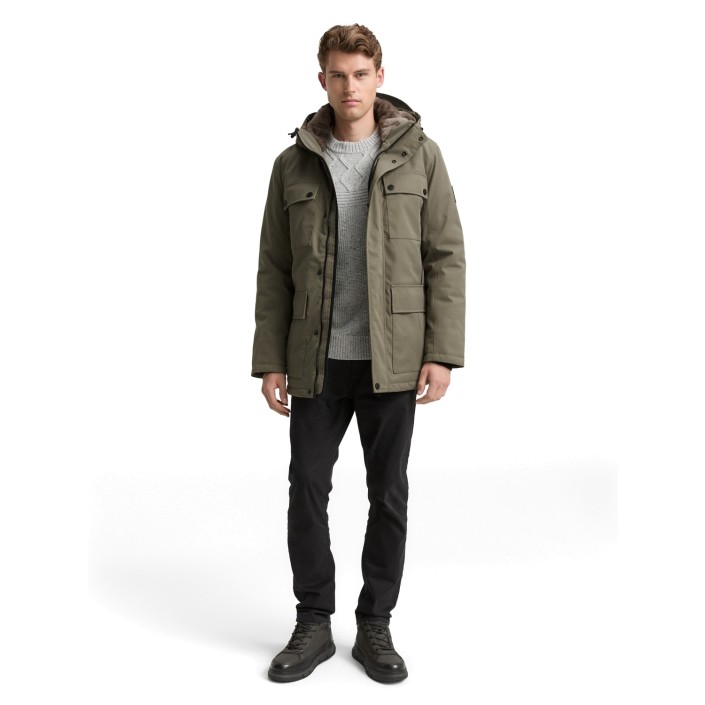 Tom Tailor Fieldjacket with hood olive green | Freewear Fieldjacket with hood - www.freewear.nl - Freewear